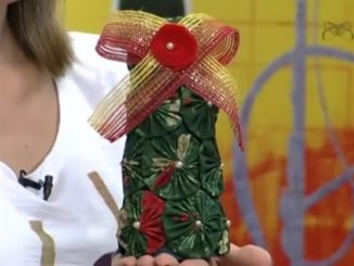 Enfeite com Fuxicos para Decoração de Natal