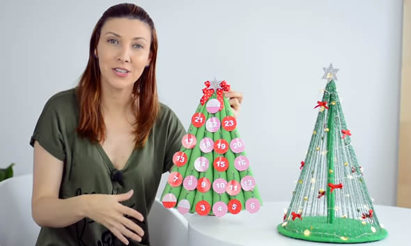 Mini Árvore de Natal para Decoração passo a passo