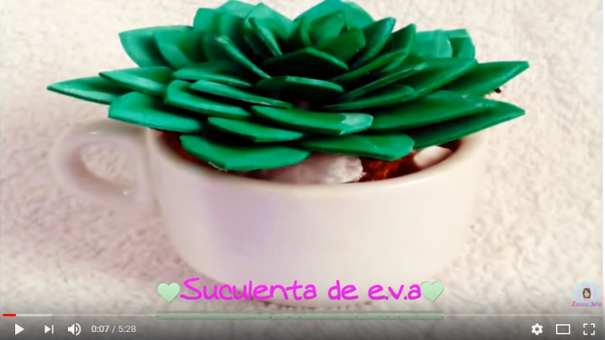 Artesanato Com E.V.A,Buchinho e Decoração de Pote Suculenta de eva passo à passo