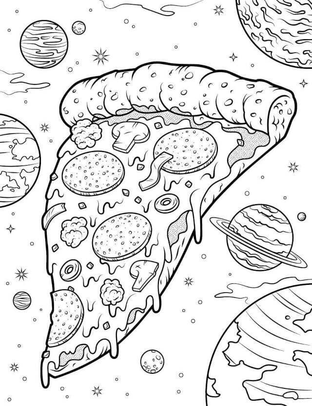 Desenhos de Pizza - Como desenhar Pizza passo a passo