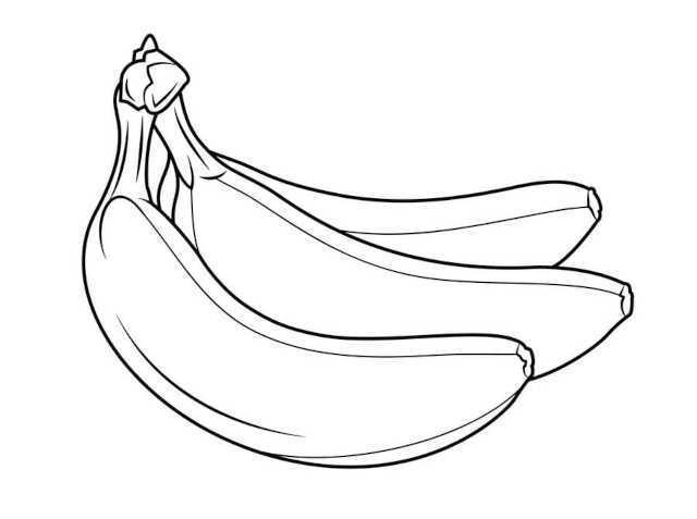 Página para colorir de banana para crianças