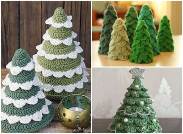 Árvore de Natal de crochê passo a passo com exemplos