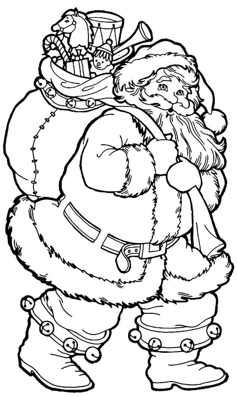 Desenho de Rosto de Papai Noel para o natal para Colorir - Colorir.com