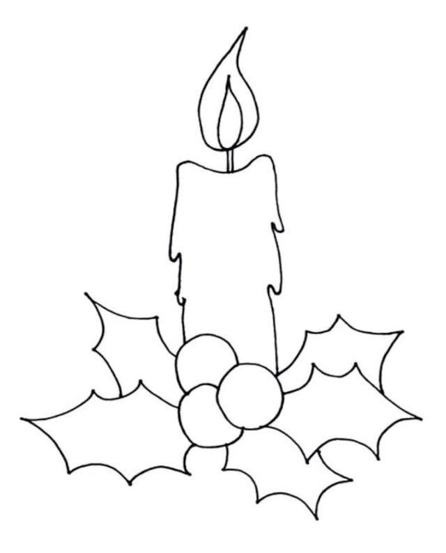 desenhos de velas de Natal para colorir