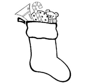 55+ desenhos de meias de Natal para colorir e pintar | Natal